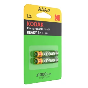 Kodak Rechargeable NI-MH AAA Batteries 1000MAH 2-pack
