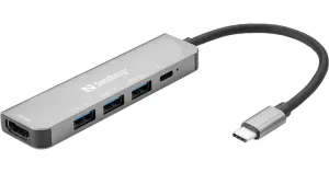 Sandberg USB-C Dock HDMI+3xUSB+PD 100W 136-32
