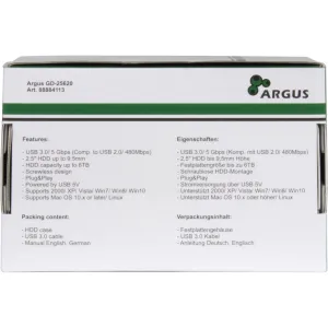 Argus HD-25620 2.5" Drive Enclosure