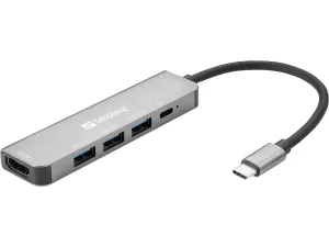 Sandberg USB-C Dock HDMI+3xUSB+PD 100W 136-32