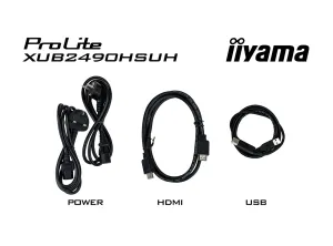 Iiyama ProLite XUB2490HSUH-B2 24" IPS w/ Windows Hello Webcam and Microphone