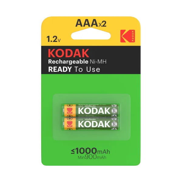 المنتج Kodak Rechargeable NI-MH AAA Batteries 1000MAH 2-pack صورة